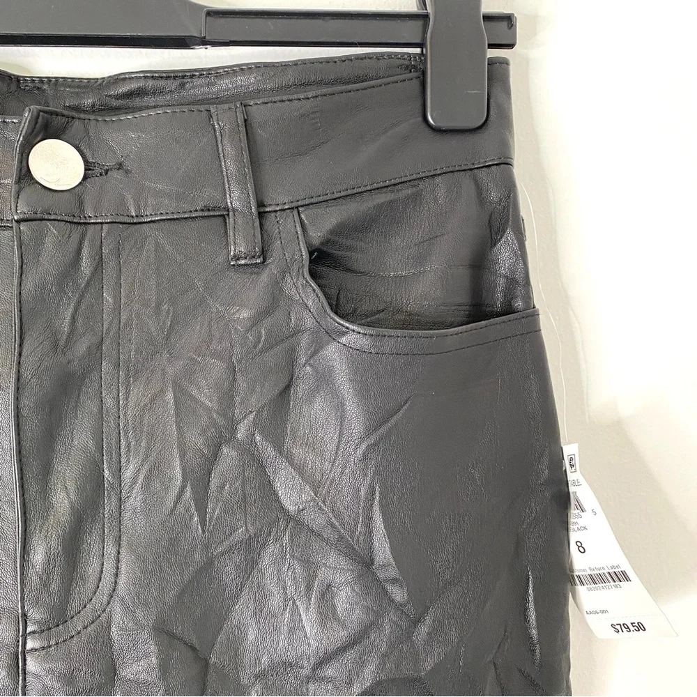 INC International Concepts Black Vegan Leather Flare Leg Pants NWT Stretch - Picture 3 of 8